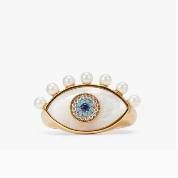 🔹️Kate Spade 🔹️Evil Eye All-Seeing Ring Earring Necklace Bundle 3 Pieces $304) - Picture 2 of 9